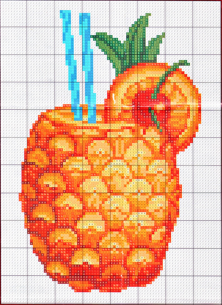 Схема для вышивки нитками 'Тропический сюжет с ананасом'